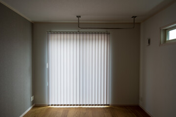 Fototapeta premium New house image - Living room with vertical blinds