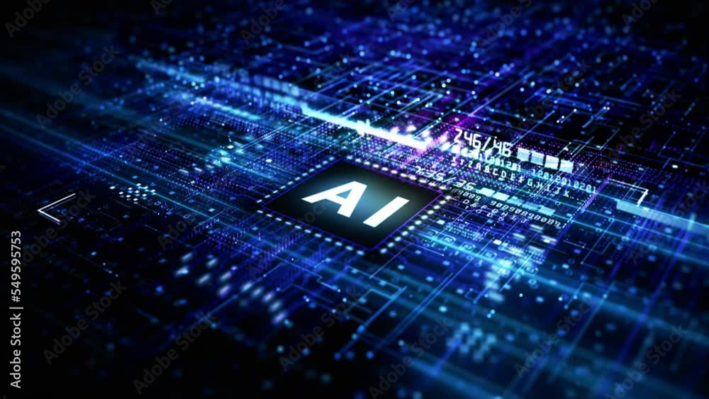 Aufkleber artificial intelligence ai future technology concept visualization. big data transmission connection