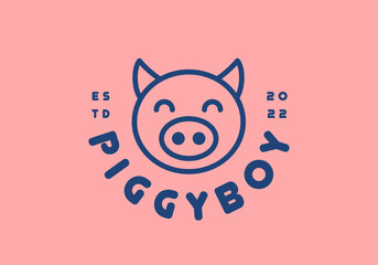 The cute pig logo is suitable for the business symbol. © Geymar