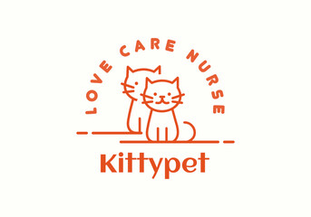 Cute cat logo suitable for business symbol.
