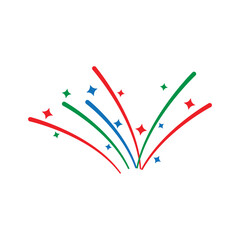 Fireworks happy new year icon design template isolated