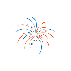 Fototapeta na wymiar Fireworks happy new year icon design template isolated