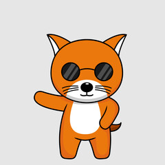 Fototapeta na wymiar Cute orange cat character premium vector illustration