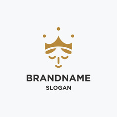 Woman queen logo icon design template