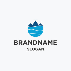 Mountain water logo icon design template