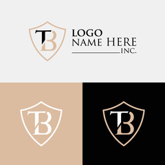 TB BT T B logo design concept with background. Initial based creative minimal monogram icon letter. Modern luxury alphabet vector