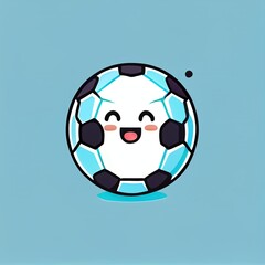 Happy football soccer ball kawaii mascot cartoon character illustration 