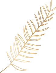 Gold leaf branch line art illustration