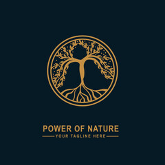 abstract nature tree logo symbol illustration design, family tree logo