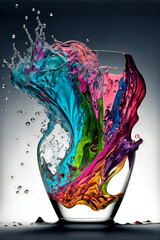 abstract glass art with splashes