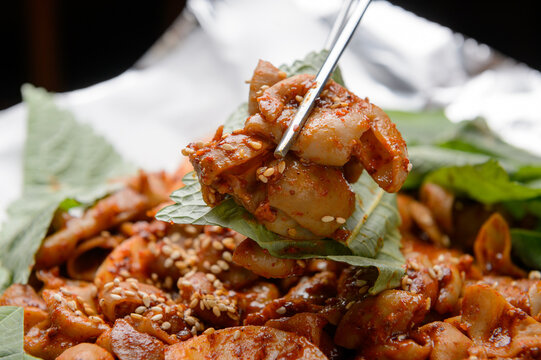 Stir-fried soondae and gopchang