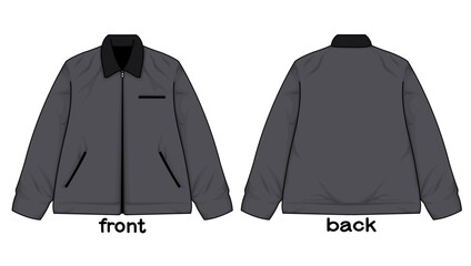 Grey plain work jacket mock up,which can be edited as needed in vector form.This design is for store products, templates, hoodie designs, mock ups, social media posts and others related to fashion.