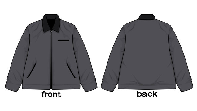 Grey plain work jacket mock up,which can be edited as needed in vector form.This design is for store products, templates, hoodie designs, mock ups, social media posts and others related to fashion.