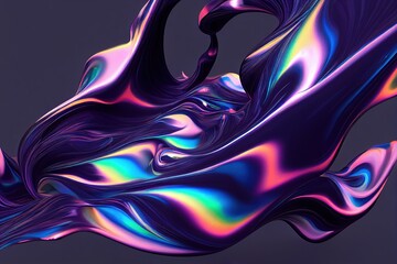 Fototapeta na wymiar Abstract colorful blue and purple gradient. 3d liquid wavy shapes as a futuristic XDR wallpaper. Generative AI