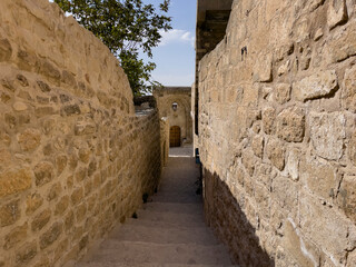 magnificent side streets, narrow roads, architectural and artistic structures in mard