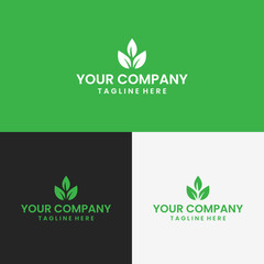 Abstract your company branding logo, with a green leaf icon