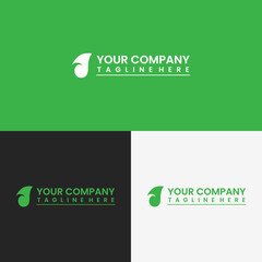 Abstract your company branding logo, with a green leaf icon