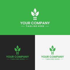 your company's green logo branding, with leaf and window icon