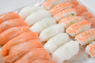 a wide variety of sushi