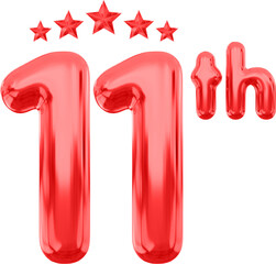 11 year anniversary red number