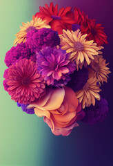 Detailed illustration. Vivid exotic flower bouquet. 
Beautiful Natural Background