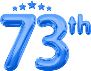73 year anniversary blue number