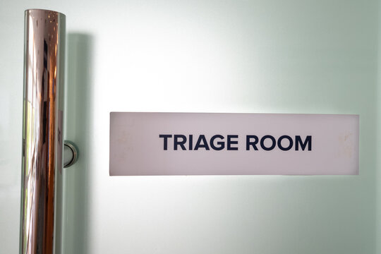 Concept Of The Word Triage Room At The Emergency Entrance Of Hospital