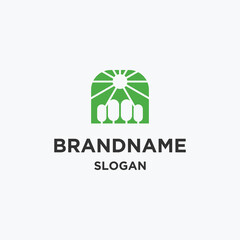 Nature farm logo icon flat design template