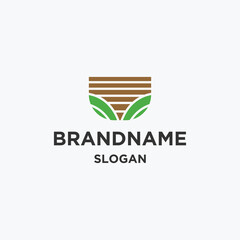 Farm logo icon flat design template