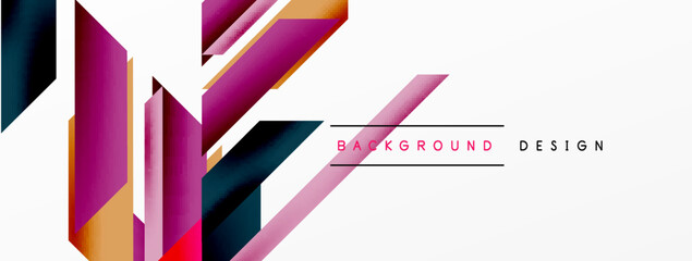 Minimal geometric abstract background. Dynamic 3d lines composition. Trendy techno business template for wallpaper, banner, background or landing