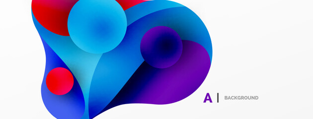 Geometric round shapes and circles abstract background. Wallpaper for concept of AI technology, blockchain, communication, 5G, science, business