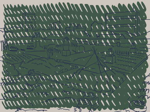 An Illustration of an urban farm