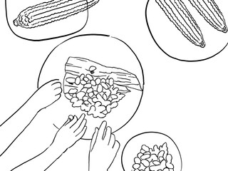 An Illustration of hands getting ifitumbuwa from plate