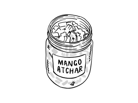 An Illustration of a jar of mango atachar