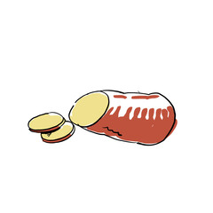 An Illustration of a sliced sweet potato