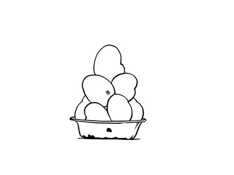 An Illustration of a mangoes stacked in a dish