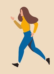 Fototapeta na wymiar Illustration Of A Woman Running
