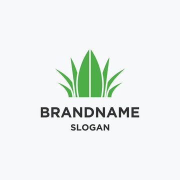 Grass logo icon design template vector illustration