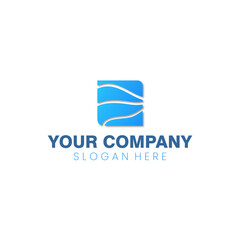 Abstract corporate branding logo, with wave stripes shape