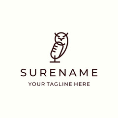 abstract animal owl bird podcast logo design inspiration custom logo design vector