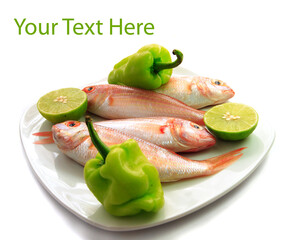 Dish of fish and seafood