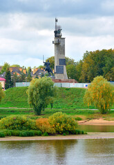 Victory Monument on the bank of the Volkhov River