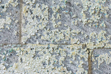 Concrete brick wall cracked paint