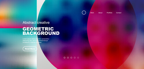 Bright fluid gradient circles abstract background. Business or technology design for wallpaper, banner, background, landing page, wall art, invitation, prints