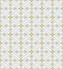 Japanese Round Flower Diamond Vector Seamless Pattern