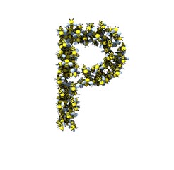 Bee Theemed Font - Letter P