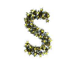 Bee Theemed Font - Letter S