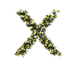 Bee Theemed Font - Letter X
