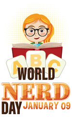 World nerd day banner design