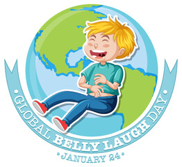 Global belly laugh day logo banner